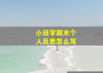 小班学期末个人反思怎么写