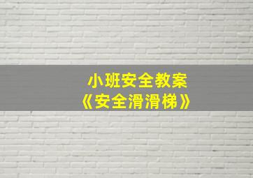 小班安全教案《安全滑滑梯》