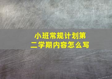 小班常规计划第二学期内容怎么写