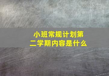 小班常规计划第二学期内容是什么