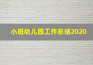 小班幼儿园工作总结2020