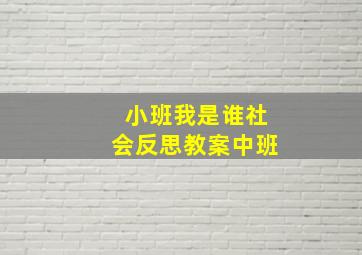 小班我是谁社会反思教案中班