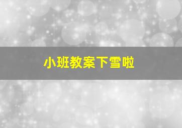 小班教案下雪啦