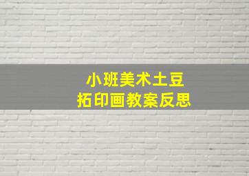 小班美术土豆拓印画教案反思