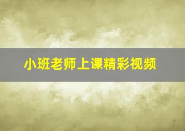 小班老师上课精彩视频