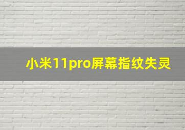 小米11pro屏幕指纹失灵