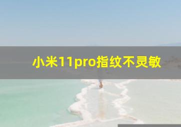 小米11pro指纹不灵敏