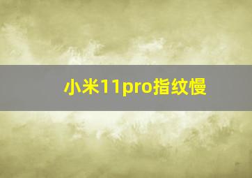 小米11pro指纹慢