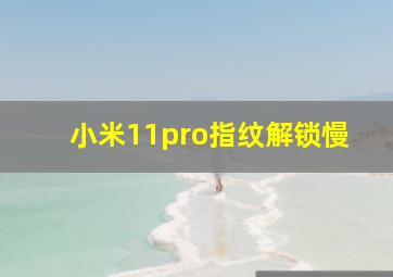 小米11pro指纹解锁慢