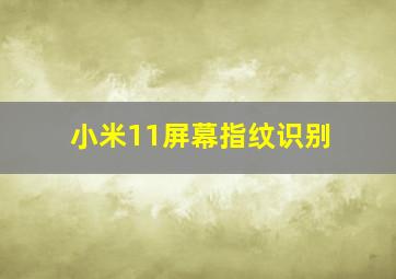 小米11屏幕指纹识别