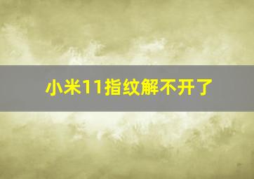 小米11指纹解不开了