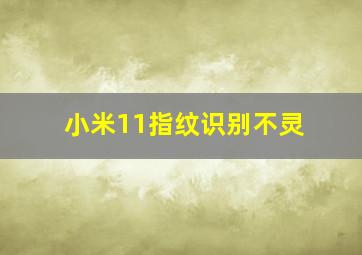 小米11指纹识别不灵