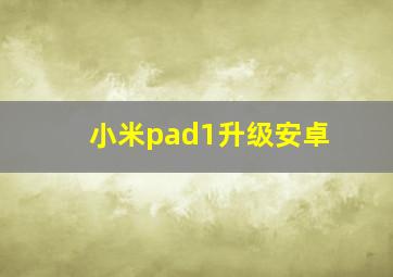 小米pad1升级安卓