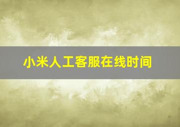 小米人工客服在线时间