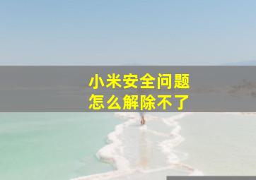 小米安全问题怎么解除不了