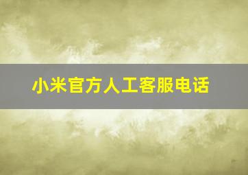 小米官方人工客服电话