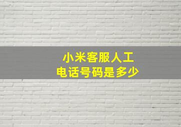 小米客服人工电话号码是多少