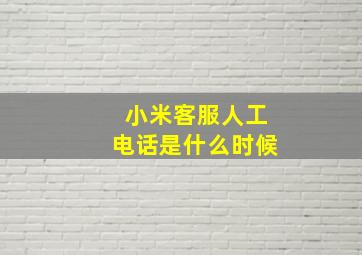 小米客服人工电话是什么时候