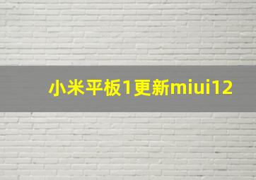 小米平板1更新miui12