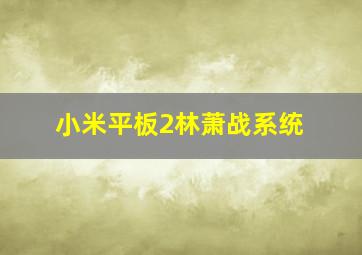 小米平板2林萧战系统