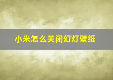 小米怎么关闭幻灯壁纸