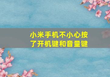 小米手机不小心按了开机键和音量键