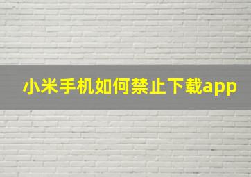 小米手机如何禁止下载app