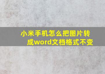 小米手机怎么把图片转成word文档格式不变