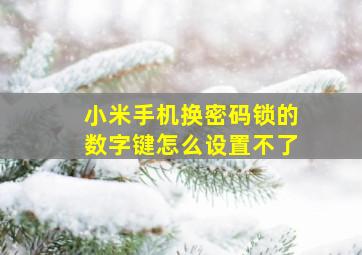 小米手机换密码锁的数字键怎么设置不了