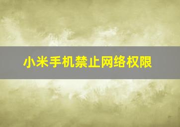 小米手机禁止网络权限