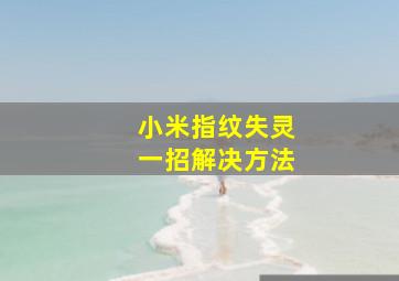 小米指纹失灵一招解决方法