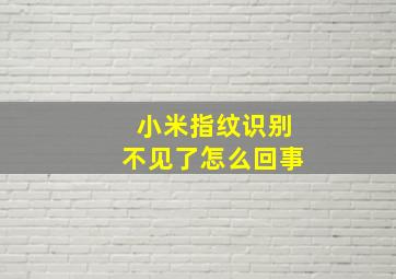 小米指纹识别不见了怎么回事