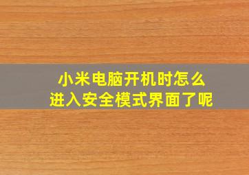 小米电脑开机时怎么进入安全模式界面了呢