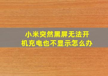 小米突然黑屏无法开机充电也不显示怎么办