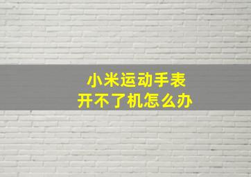 小米运动手表开不了机怎么办