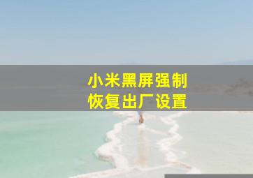 小米黑屏强制恢复出厂设置