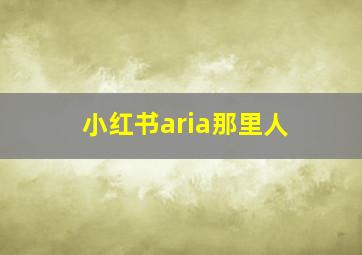 小红书aria那里人