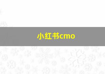 小红书cmo