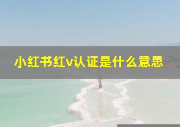 小红书红v认证是什么意思