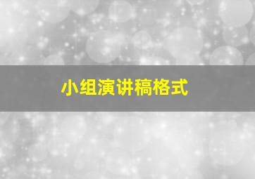 小组演讲稿格式