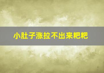 小肚子涨拉不出来粑粑