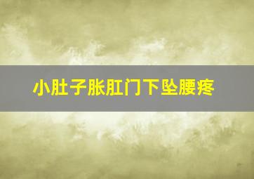 小肚子胀肛门下坠腰疼