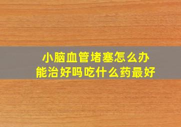 小脑血管堵塞怎么办能治好吗吃什么药最好