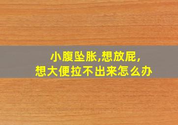 小腹坠胀,想放屁,想大便拉不出来怎么办