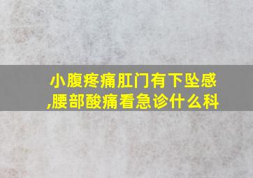 小腹疼痛肛门有下坠感,腰部酸痛看急诊什么科