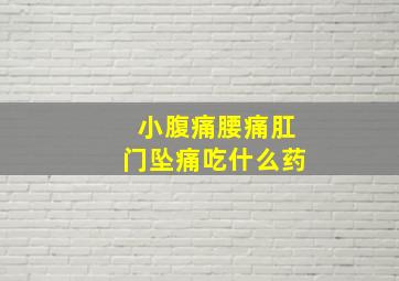 小腹痛腰痛肛门坠痛吃什么药