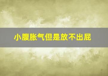 小腹胀气但是放不出屁