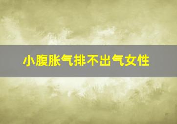 小腹胀气排不出气女性