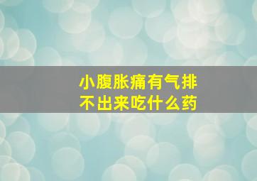 小腹胀痛有气排不出来吃什么药