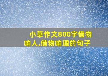 小草作文800字借物喻人,借物喻理的句子